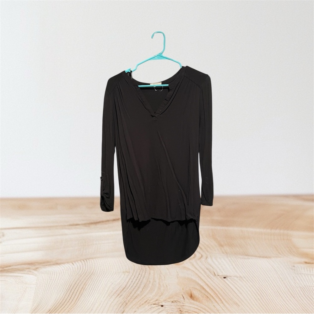 Pleione Classic Black V-Neck Tunic